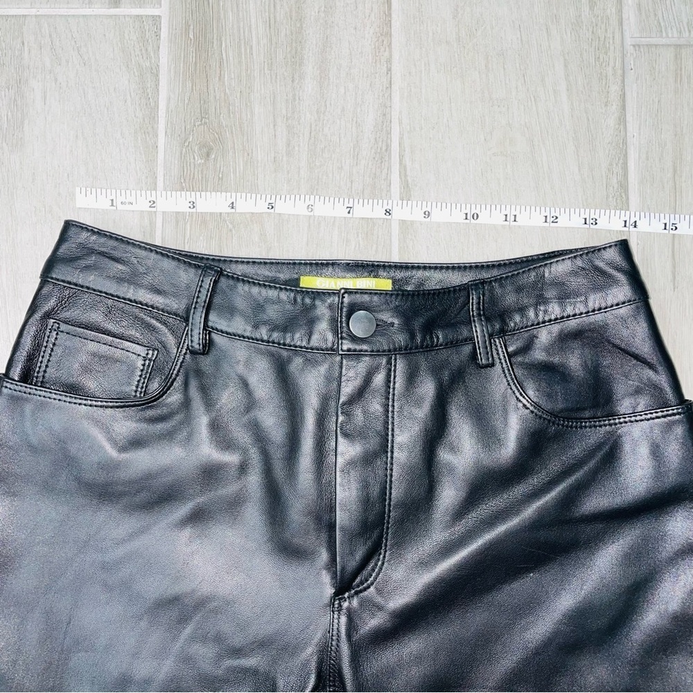 Gianni Bini  Black Genuine Leather Pants Size 2 - Picture 5 of 9